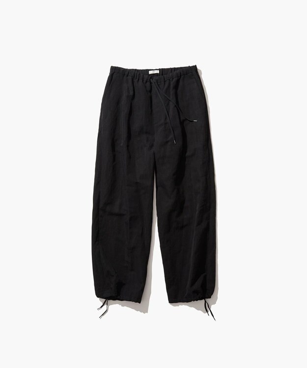 ATON NIDOM SILK LINEN | オーバーパンツ - UNISEX BLACK