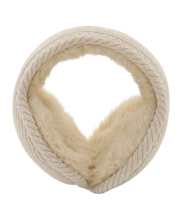 MOONBAT FURLA(フルラ) コーデュロイ×ファー バックアームイヤマフ ベージュ