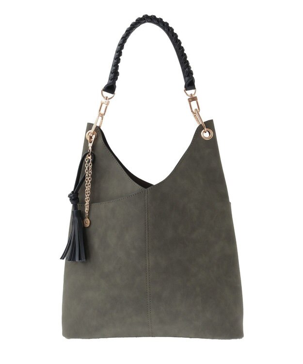 YECCA VECCA チャーム付き2wayショルダーバッグ Charcoal Gray