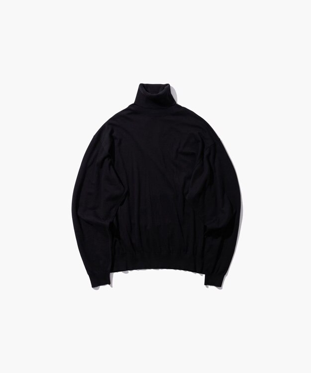 ATON SMOOTH SUVIN | タートルネックセーター - UNISEX BLACK