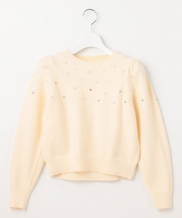 Feroux パール×ビジュー ニット ホワイト系