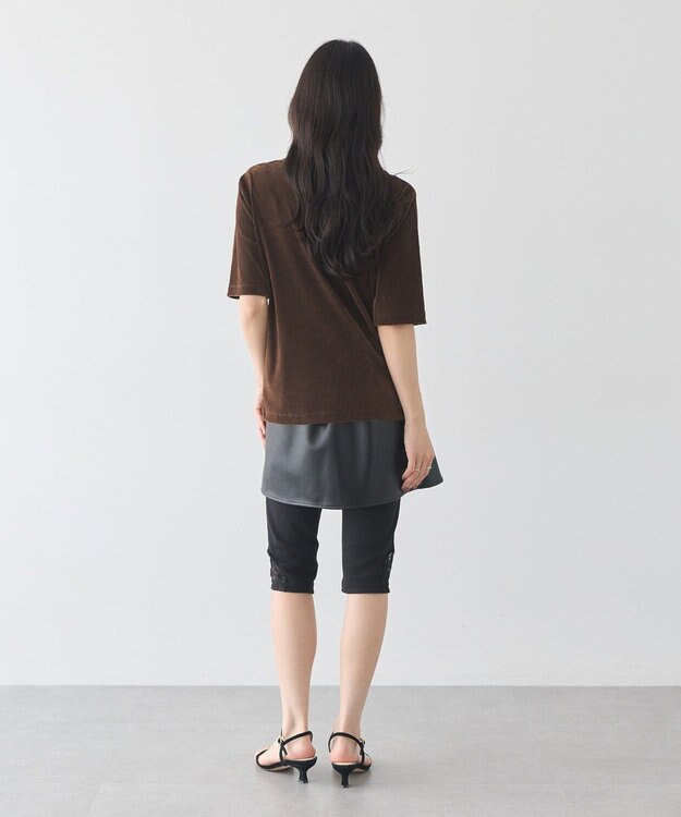 earth music&ecology フロッキーチュールカーディガン Brown