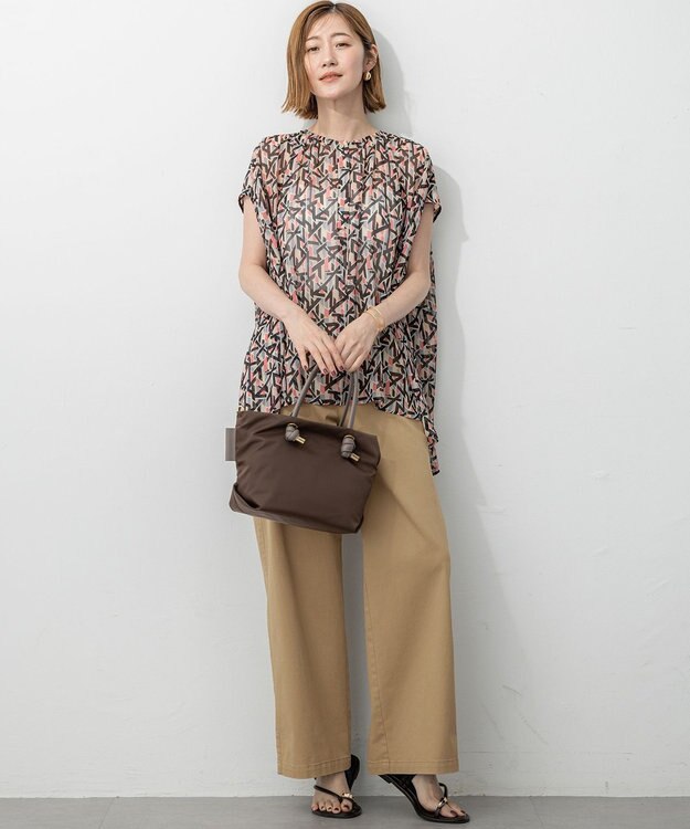 23区 【洗える】Ratti アブストラクトプリント ブラウス オレンジプリント