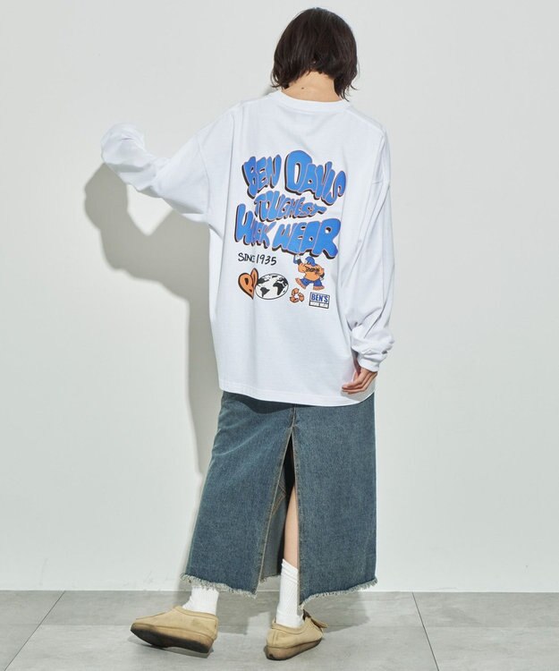 WEGO 【ユニセックス着用ITEM】別注ベンデイビスプランプロゴT（LS） ホワイト