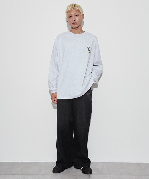 WEGO 【ユニセックス着用ITEM】別注ベンデイビスプランプロゴT（LS） ライトグレー