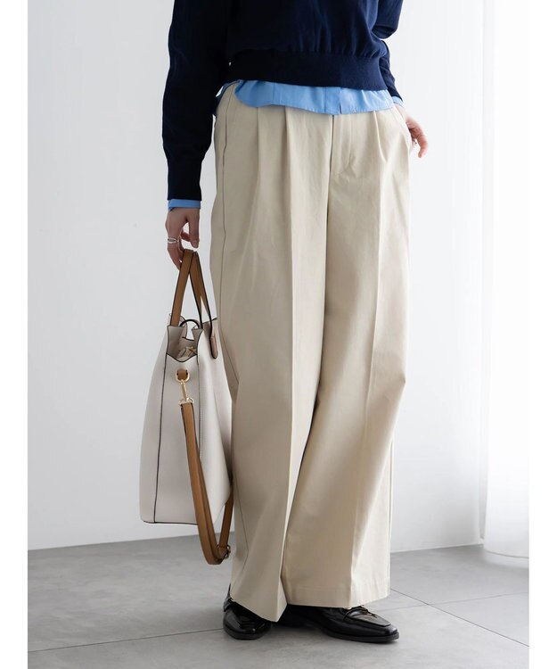 Te chichi 2タックチノパンツ【AOYAMA FASHION ASSOCIATION × Te chichi】 ベージュ