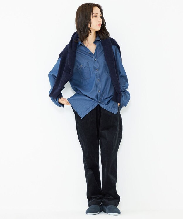 JOSEPH ABBOUD MOUNTAIN 【SPACE／UNISEX】Fine Count INDIGO シャツ サックスブルー系