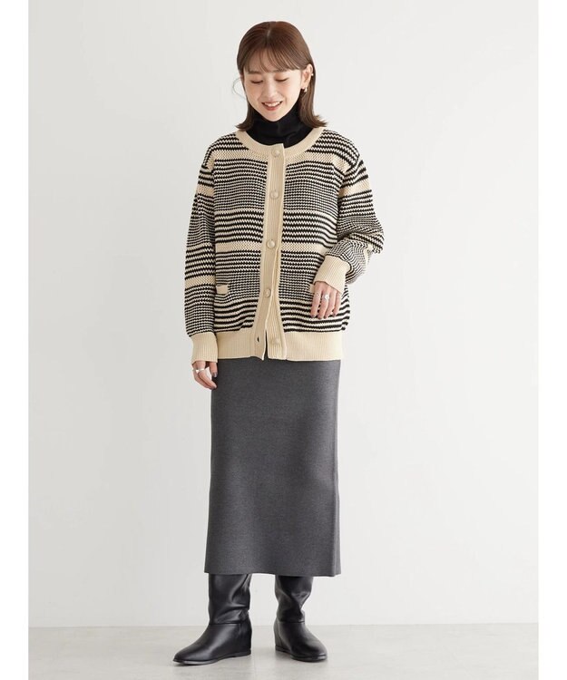 AMERICAN HOLIC エコカルットクルーネックカーディガン Border