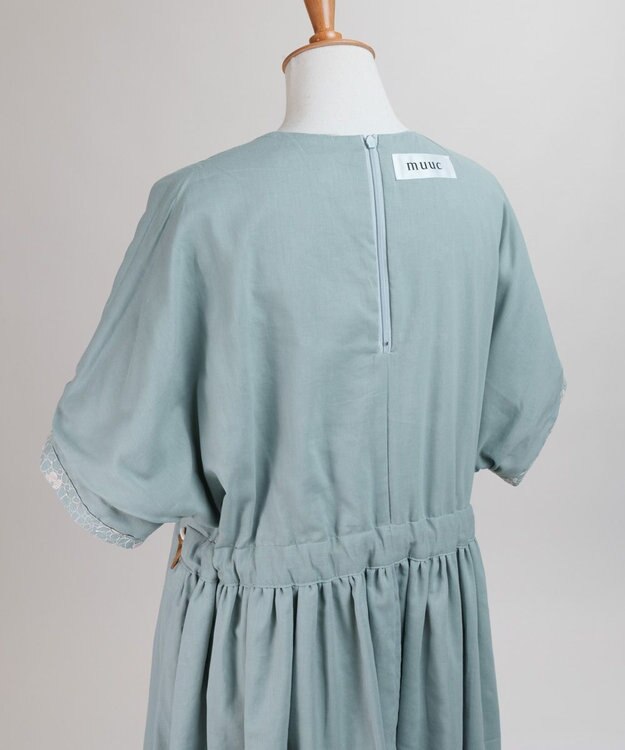 muuc 【手刺繍のような刺繍が美しい】ハイドランジア ドレス ブルー