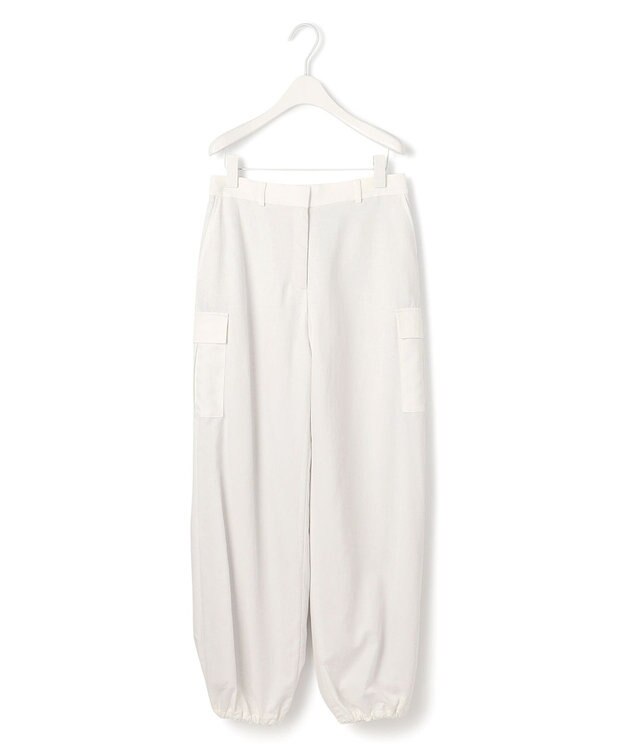 ICB 【接触冷感・UVカット・撥水・洗える】 ナイロンタスランツイル パラシュートカーゴパンツ オフホワイト系