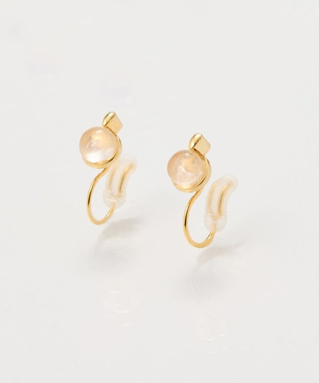 Phoebe 【痛くないシリーズ】パワーストーンライトフィットイヤリング　ローズクォーツ天然石 ピンク