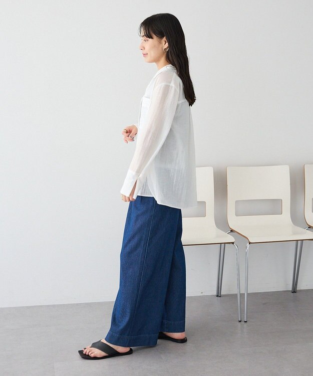 CRAFT STANDARD BOUTIQUE シアーオープンカラーシャツ White