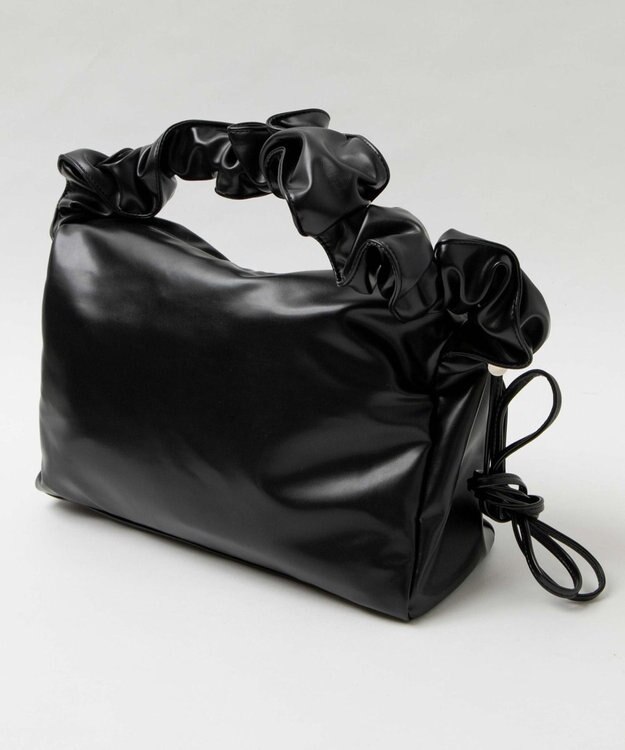 WEGO 【マルチWAY】ドロストギャザーショルダーバッグ ブラック