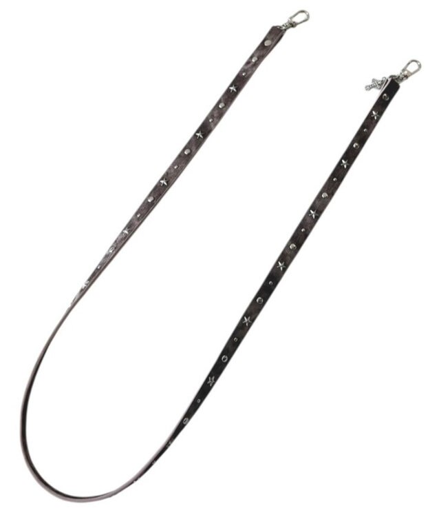 WEGO スタッズデニムライクストラップ ブラウン