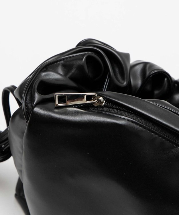 WEGO 【マルチWAY】ドロストギャザーショルダーバッグ ブラック