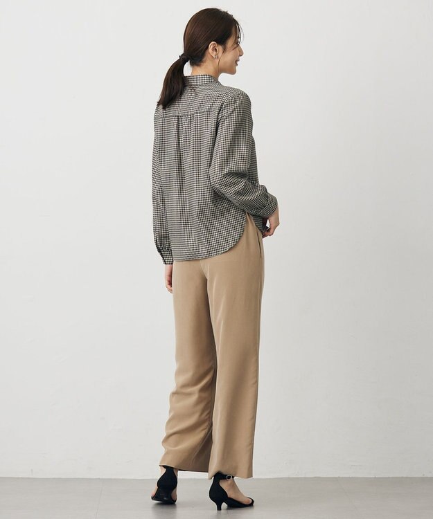 J.PRESS LADIES サイロチェック シャツ ベージュ×ブラック×パープル系