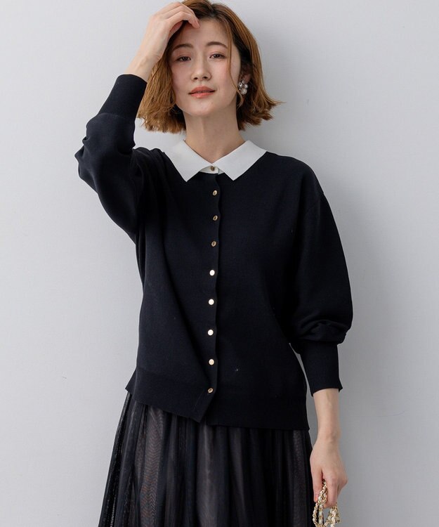 23区 【先行予約/WEB&一部店舗限定】バイカラーデザイン 2WAY ニット ブラック系