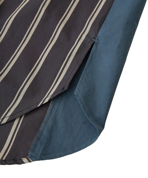 YECCA VECCA 2way袖デザインロングシャツ Stripe Black