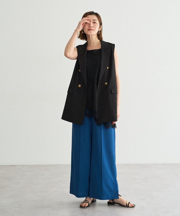 YECCA VECCA ドライタッチ金釦テーラードジレ Black