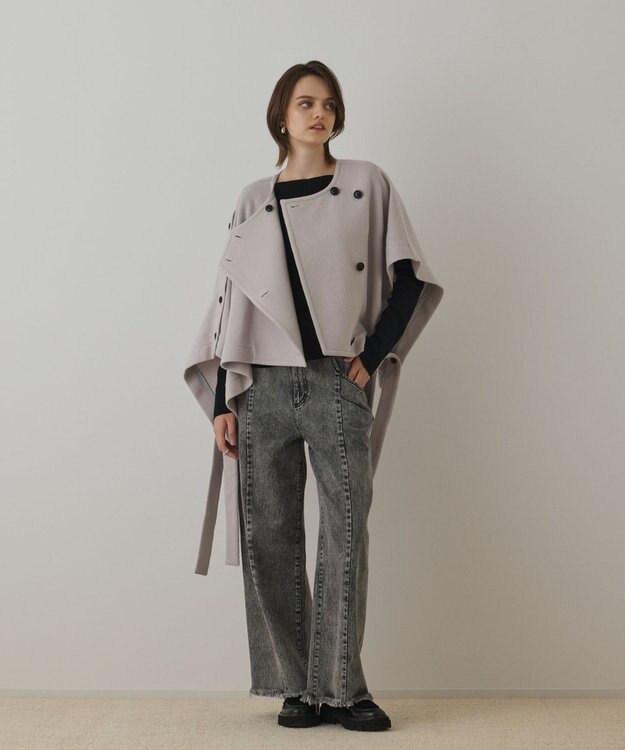 GRACE CONTINENTAL ライトビーバーポンチョ ベージュ