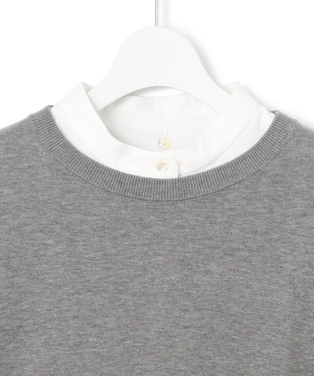 23区 【洗える】シャツ コンビネーション ニット グレー系