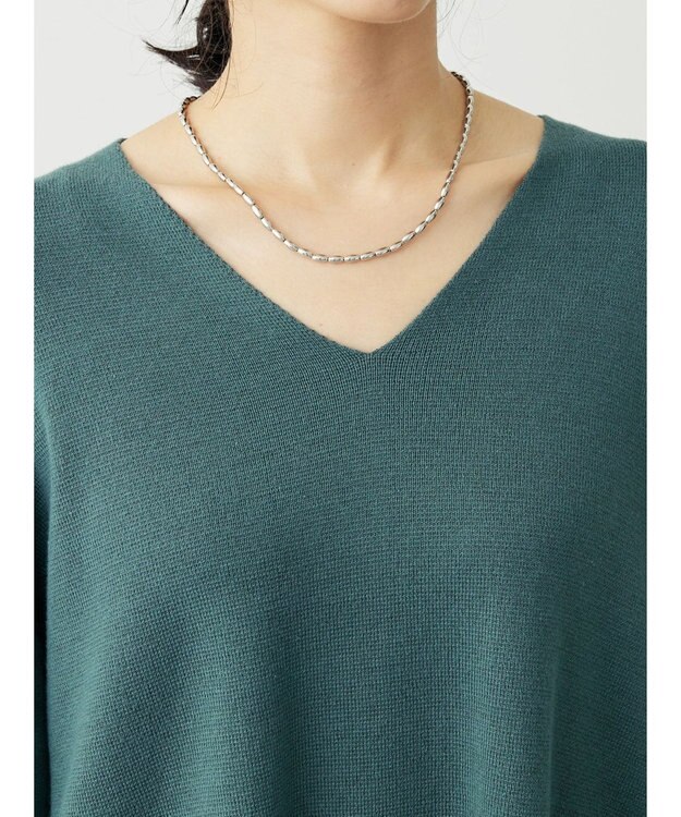 Green Parks 洗える　ミラノリブ編みニットプルオーバー Blue Green