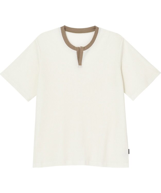 WACOAL MEN WEB限定　ルームウェア　半袖　ひざ上丈　綿混（本体）　前閉じ　/ブロス　GH3300 ベージュ