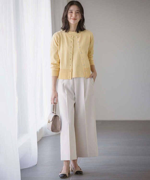 組曲 【UVケア・接触冷感】MINA 6分袖ニットプルオーバー 【WEB限定】クリームイエロー系9