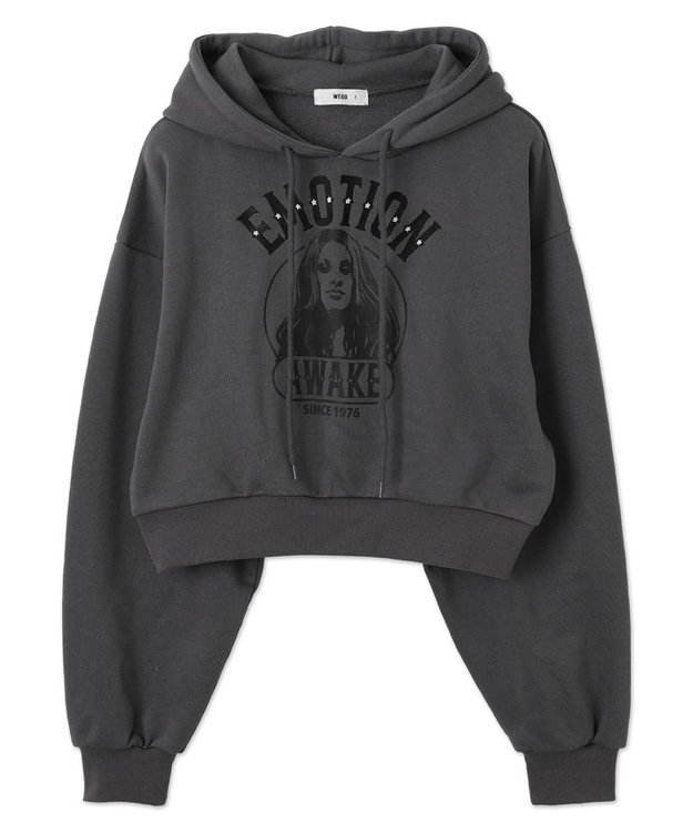 WEGO ガールプリントプルパーカー ダークグレー