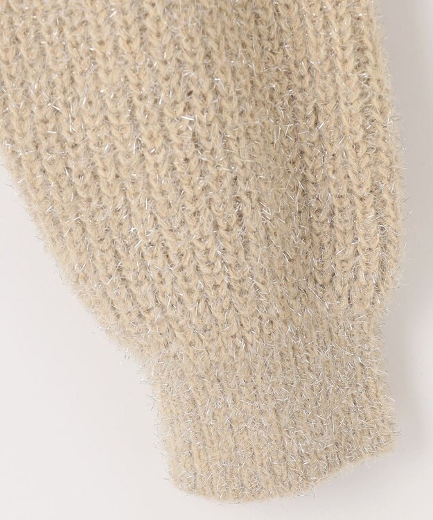 Feroux 【洗える】ラメシャギー カーディガン ベージュ系