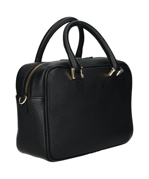 INTER-CHAUSSURES 【CHRISTIAN VILLA】ボックスシルエットレザーハンドバッグ ブラック