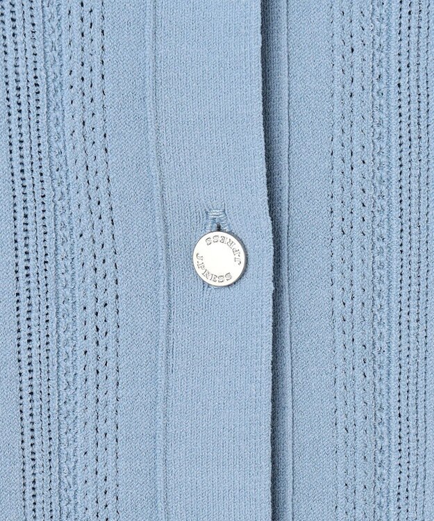J.PRESS LADIES Rayon Elite Stretch クルーネック カーディガン サックスブルー系