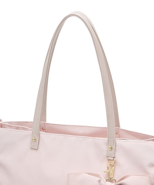 Maison de FLEUR EC限定リボンチャーム付き3ルームトートバッグ Grayish Pink