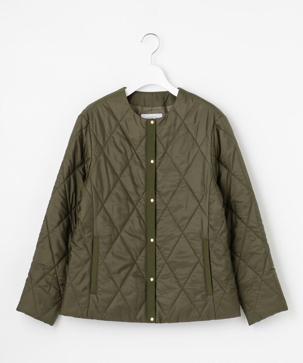 J.PRESS LADIES 高密度タフタ キルティング ショート コート カーキ系