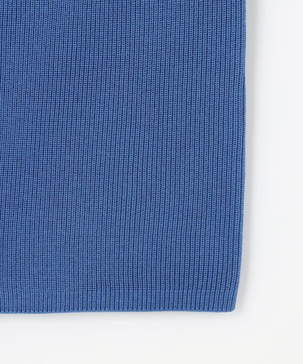 自由区 【洗える】ドライコットンハイゲージニット ビスチェ ブルー