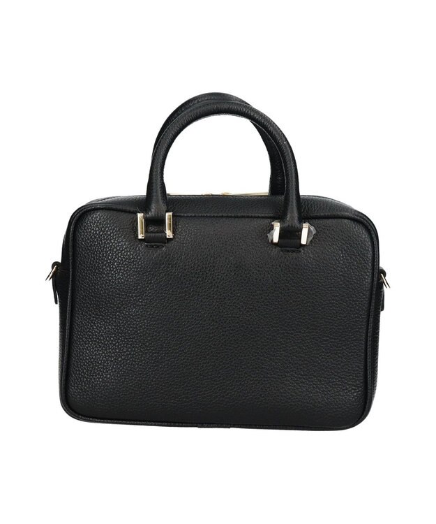 INTER-CHAUSSURES 【CHRISTIAN VILLA】ボックスシルエットレザーハンドバッグ ブラック