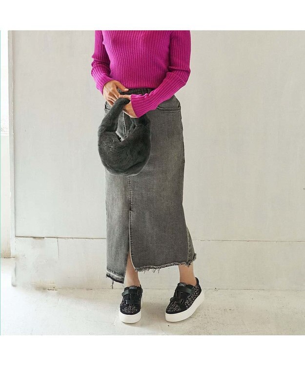 MODE ET JACOMO <MODE ET JACOMO>厚底ベルクロスニーカー ブラックキジ