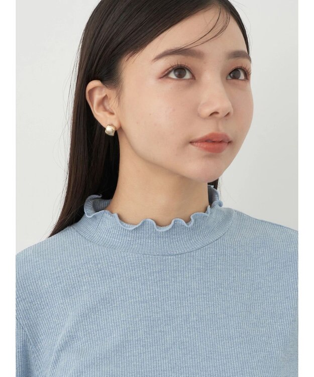 earth music&ecology ラメテレコハイネックプルオーバー Sax