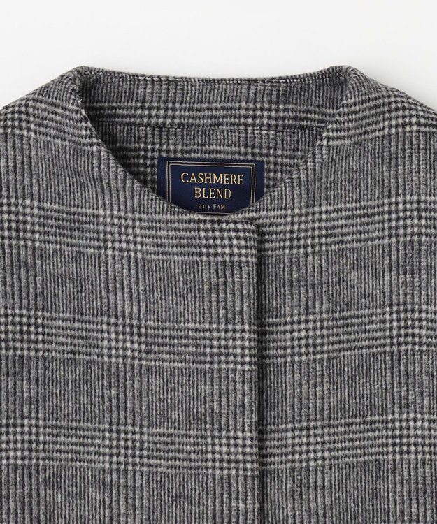 ANY 【防風裏地】カシミヤブレンドコート グレンチェック