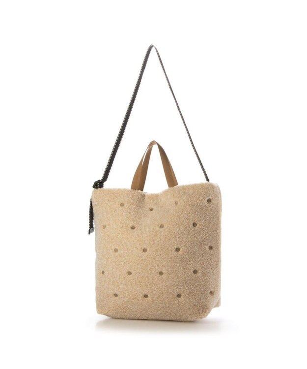 UNBILLION カシュカシュ cachecache / ミックスカラーボアドット2wayトート ベージュ