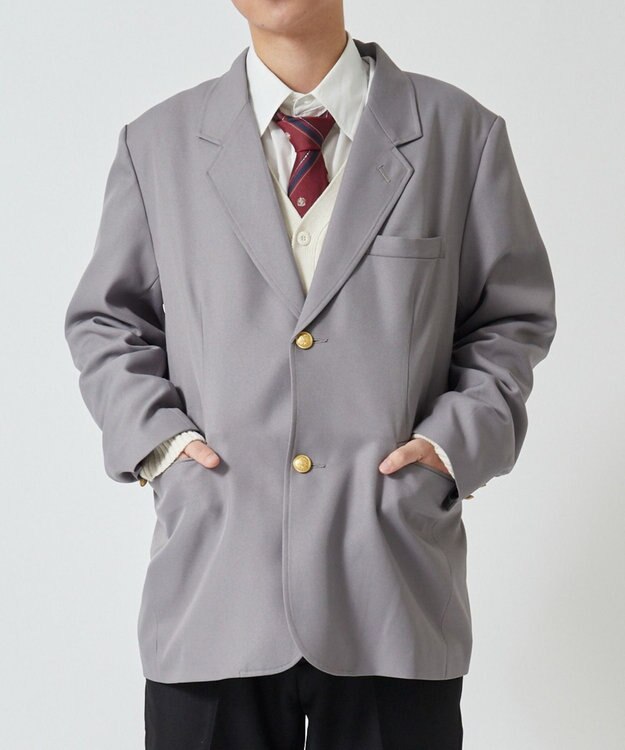 WEGO 【SCHOOLITEM】メンズスクールブレザー グレー