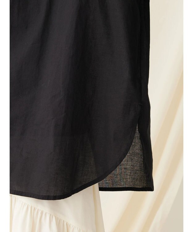 CRAFT STANDARD BOUTIQUE スカラレース袖ブラウス Black