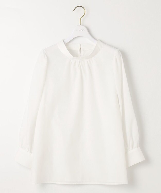 ANY SIS S 【洗える】フェイクパールストライプ ブラウス オフホワイト