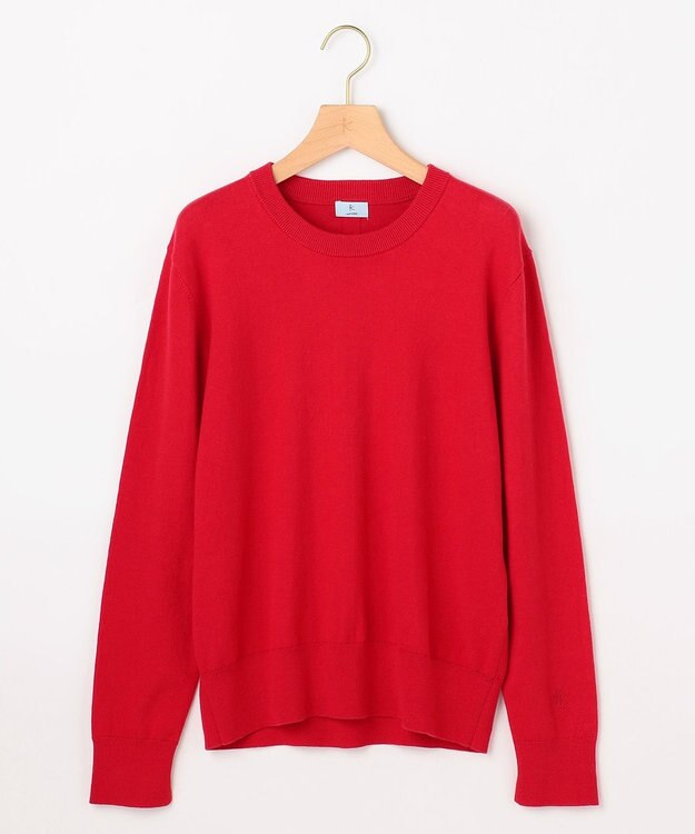 組曲 L 【加藤ローサさん着用】コットンカシミヤMIX刺繍入りニット レッド系