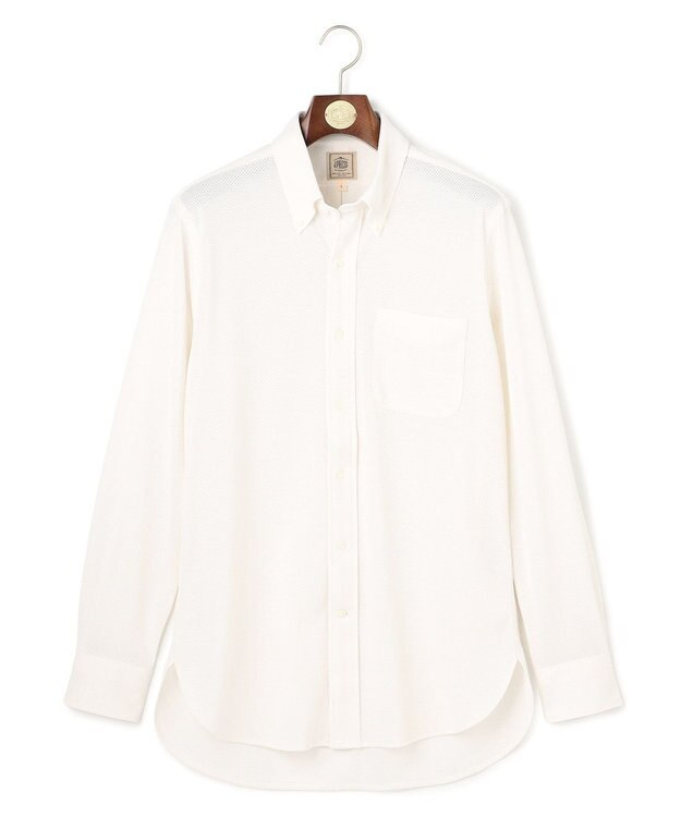 J.PRESS MEN ポロシャツのような快適な着心地【吸水速乾 / ストレッチ / 消臭 / ノンアイロン】エレスポジャージー ドレスシャツ / B.D. ホワイト系