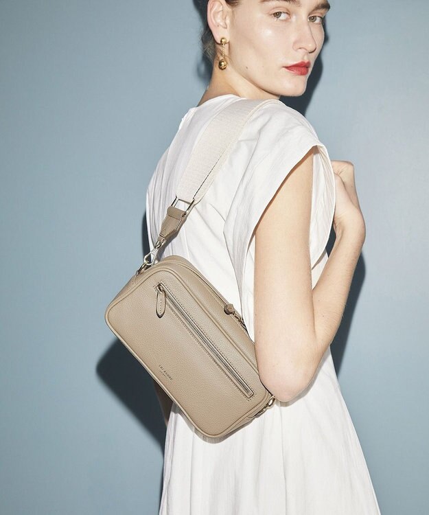 TOPKAPI 【TREASURE TOPKAPI】シュリンクレザー スクエア 2way ショルダー バッグ トープ