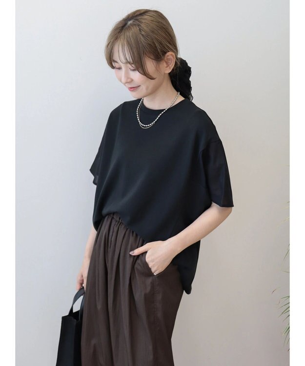 AMERICAN HOLIC 異素材ショルダー切替カットプルオーバー Black