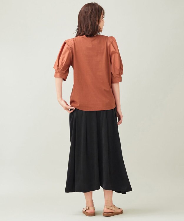 ANY 【接触冷感】秋メキ袖ボリューム カットソー テラコッタ