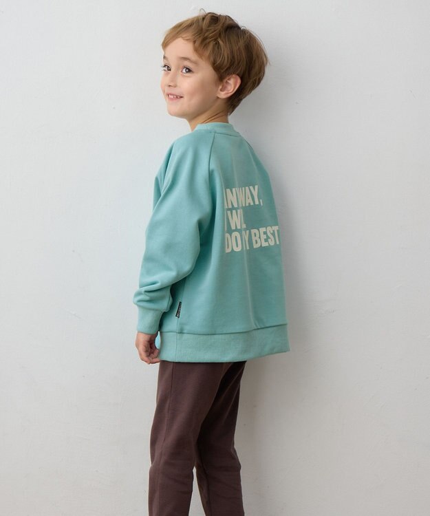 ANY KIDS ロゴプリント トレーナー ブルー