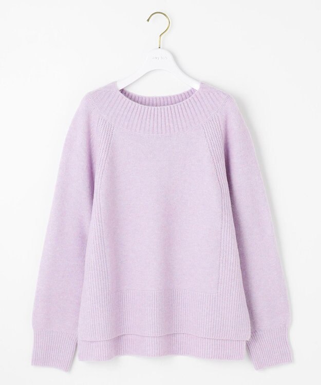 ANY SIS ボートネックAir ニット ラベンダー